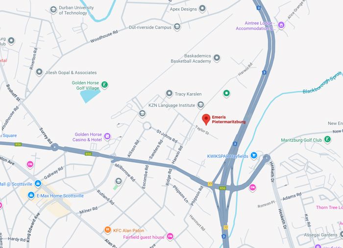 Map to Emeris campus