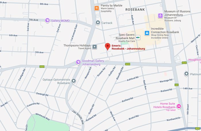 Map to Emeris campus