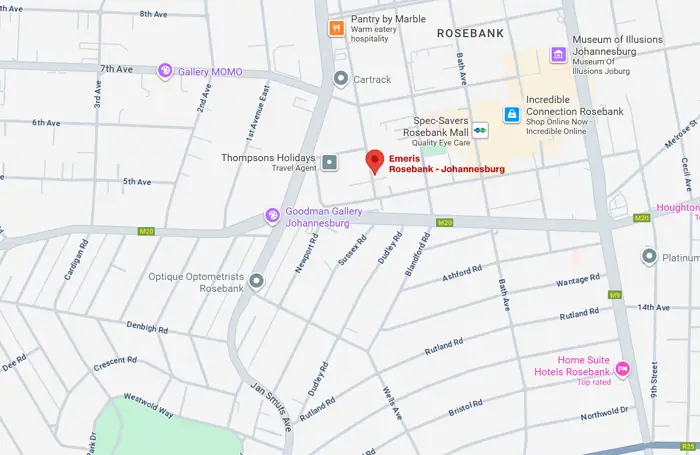 Map to Emeris campus