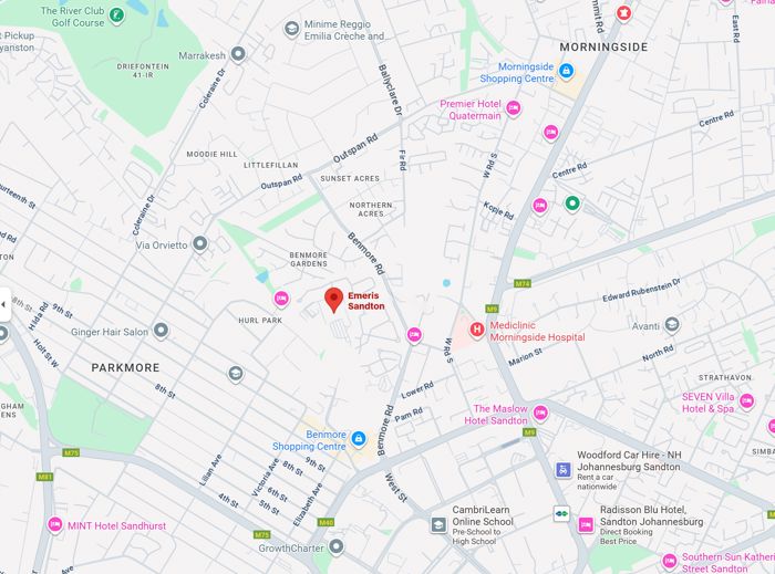 Map to Emeris campus
