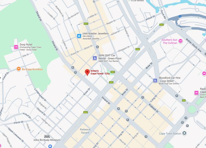 Map to Emeris campus